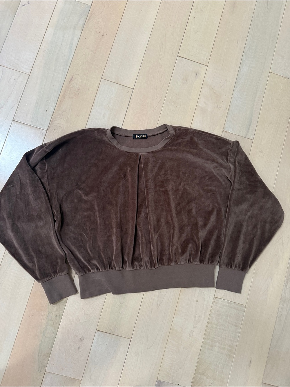 Suzi Kondi Brown Velour Crewneck Sweater